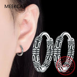 Vintage Vine 925 Silver Hoop Earrings For Women BSE466