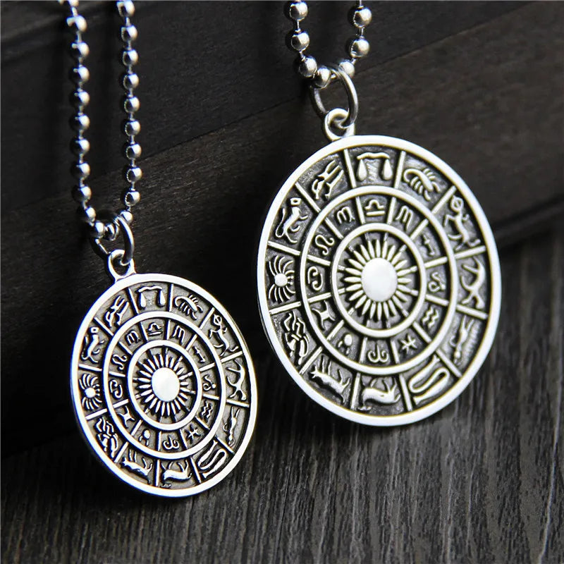 S925 Sterling Silver Jiugong Gossip Pendant Couple Necklace