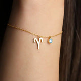 Personalized Zodiac Birthstone Bracelet