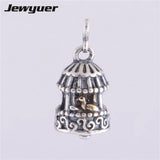 Silver Animal Charms with Golden Song Bird 925 Sterling Silver Jewelry