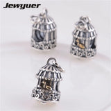 Silver Animal Charms with Golden Song Bird 925 Sterling Silver Jewelry