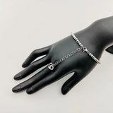 4mm Stainless Steel Beads Bracelet Bangle Heart Charm Women Bracelet