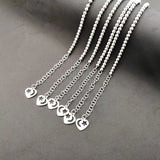 4mm Stainless Steel Beads Bracelet Bangle Heart Charm Women Bracelet
