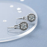 925 Silver Flower Spinel Engagement Dangle Earrings for Women