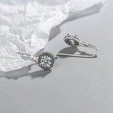 925 Silver Flower Spinel Engagement Dangle Earrings for Women