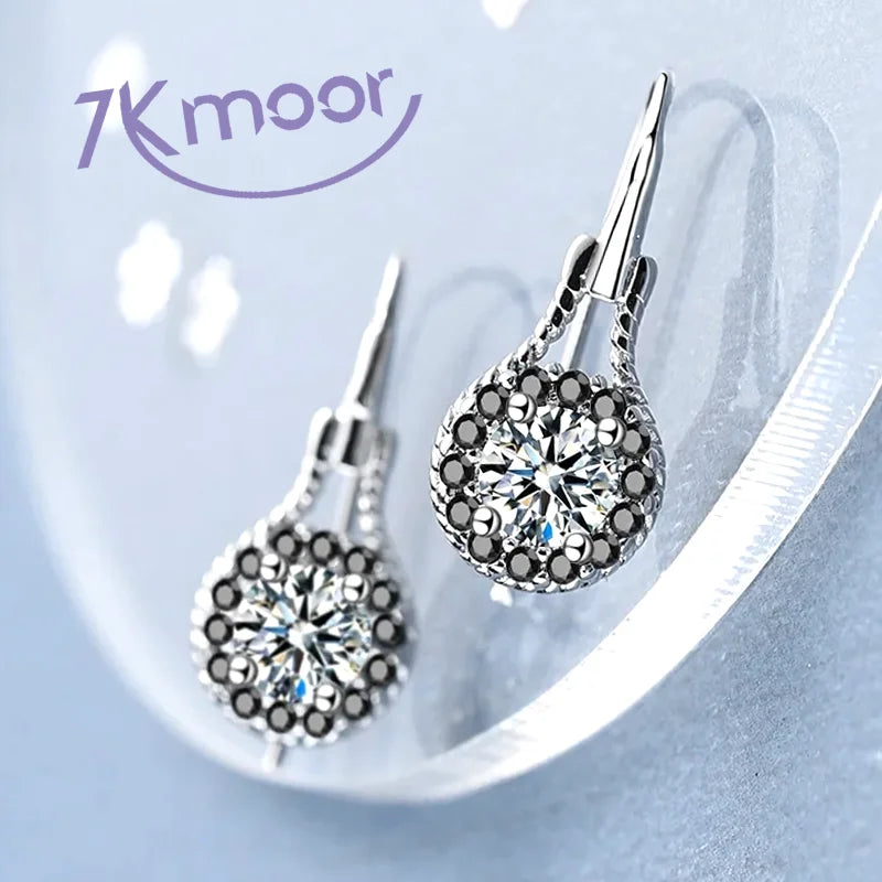925 Silver Flower Spinel Engagement Dangle Earrings for Women