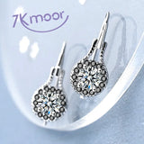 925 Silver Flower Spinel Engagement Dangle Earrings for Women