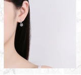 925 Silver Flower Spinel Engagement Dangle Earrings for Women