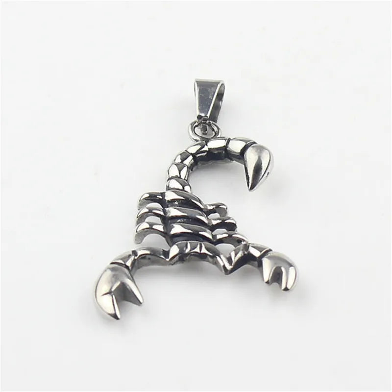 Silver Scorpion Biker Pendant Stainless Steel