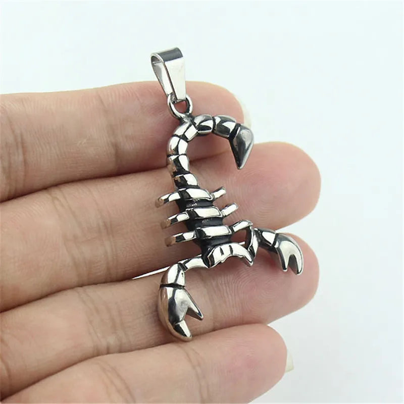 Silver Scorpion Biker Pendant Stainless Steel