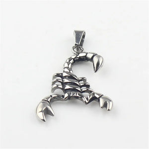 Silver Scorpion Biker Pendant Stainless Steel