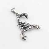 Silver Scorpion Biker Pendant Stainless Steel