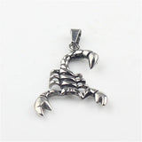 Silver Scorpion Biker Pendant Stainless Steel