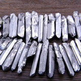 Silver Quartz Top Drilled Slice Loose Beads 5-8*40-45MM