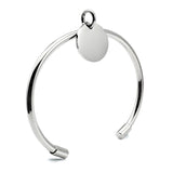 Silver Small Bangle Bracelets Heart Round Cross Stainless Steel