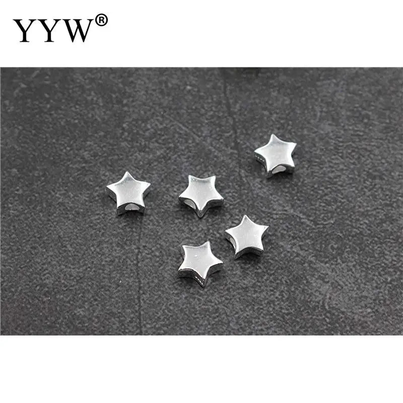 2mm Silver Star Beads DIY Bead Lot Size:7.20x7.20mm