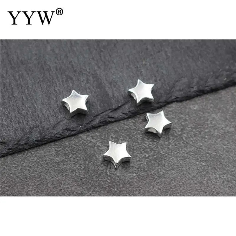 2mm Silver Star Beads DIY Bead Lot Size:7.20x7.20mm