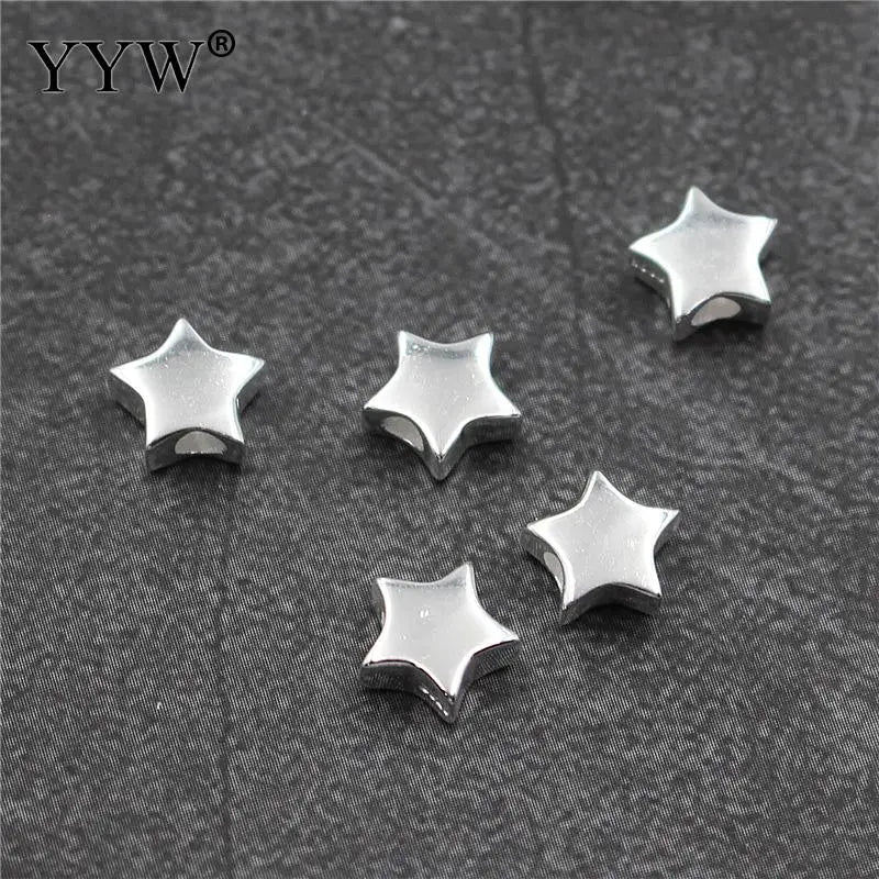 2mm Silver Star Beads DIY Bead Lot Size:7.20x7.20mm