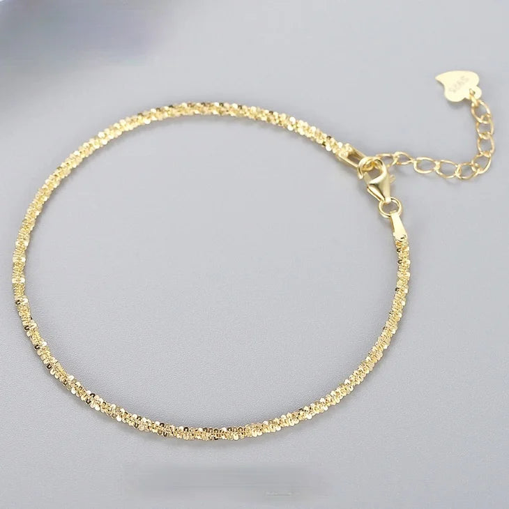 Silver Cauliflower Bracelet Sparkling Girlfriend's Chain Star Chain