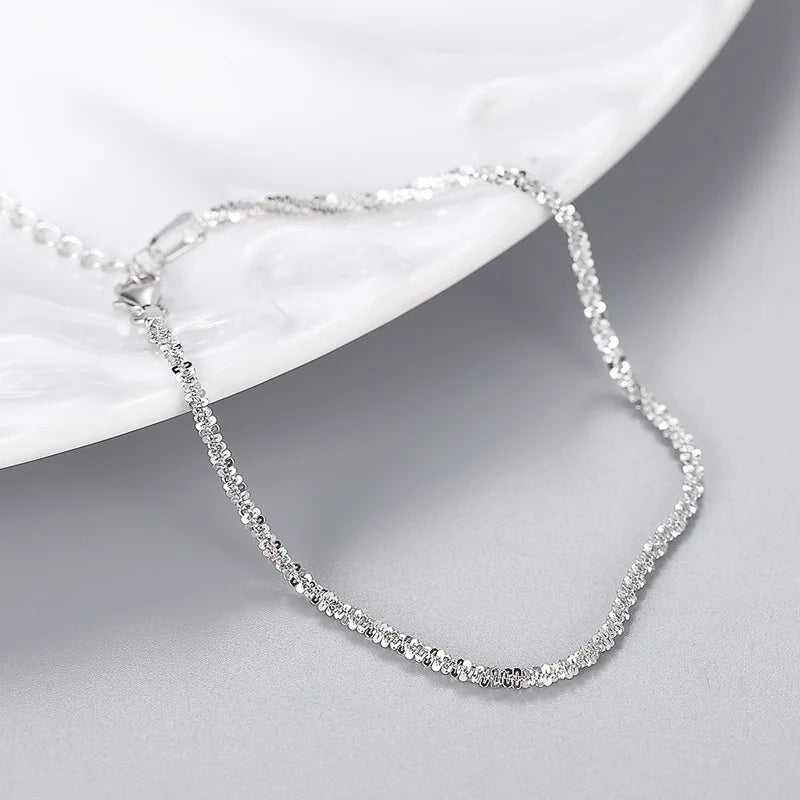 Silver Cauliflower Bracelet Sparkling Girlfriend's Chain Star Chain
