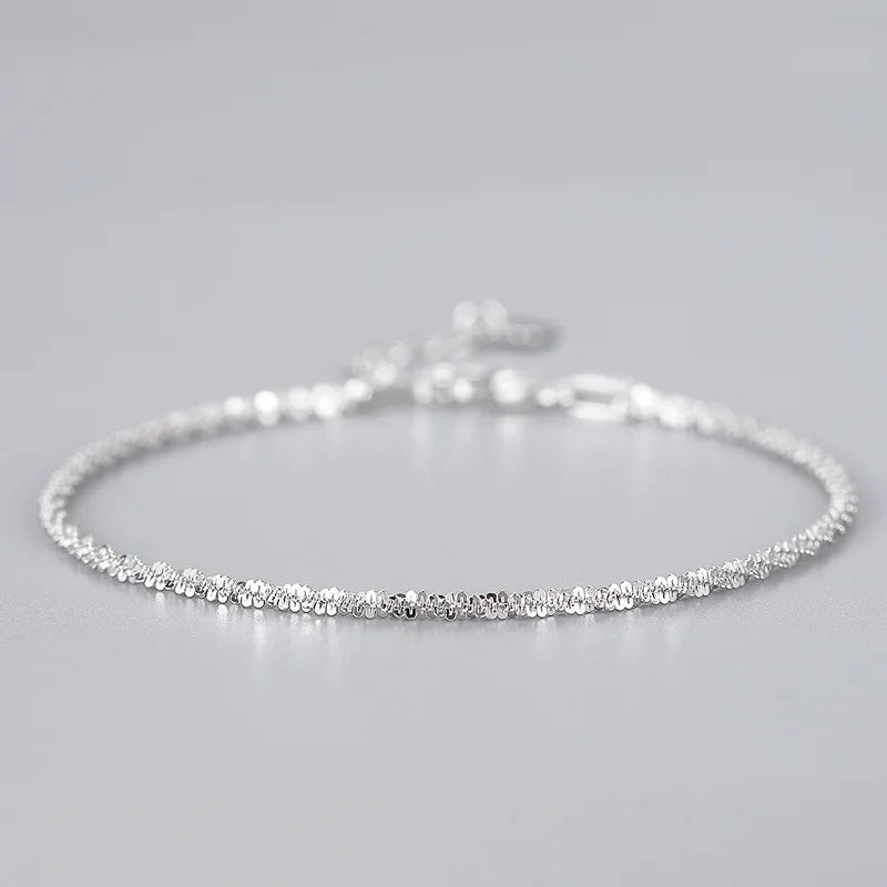 Silver Cauliflower Bracelet Sparkling Girlfriend's Chain Star Chain