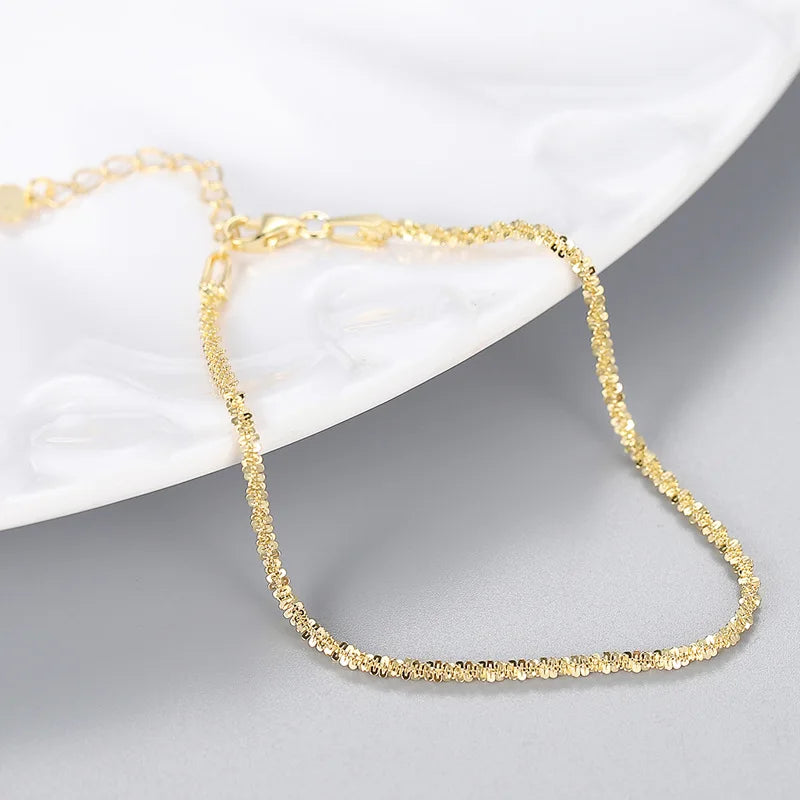 Silver Cauliflower Bracelet Sparkling Girlfriend's Chain Star Chain