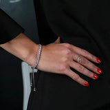 Silver Chain Bracelet with Cubic Zirconia for Women