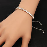 Silver Chain Bracelet with Cubic Zirconia for Women