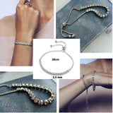 Silver Chain Bracelet with Cubic Zirconia for Women