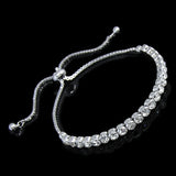 Silver Chain Bracelet with Cubic Zirconia for Women