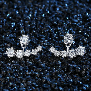 Flower Crystal 925 Sterling Silver Stud Earrings for Women