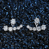 Flower Crystal 925 Sterling Silver Stud Earrings for Women