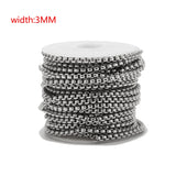 Stainless Steel Square Shape Long Chains for Jewelry Making - Silver/Gold Tone