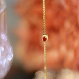 Red Gemstone Bracelet with Silver Inlay Retro Charm Bangle