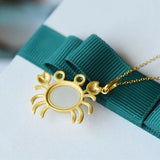 Silver Inlaid Hetian Jade Crab Pendant Necklace Chinese Retro Jewelry