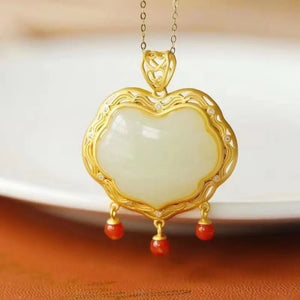 Hetian Jade Pendant Necklace Tassel Charm