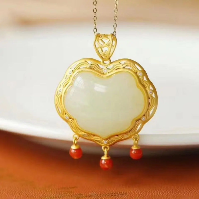 Hetian Jade Pendant Necklace Tassel Charm