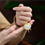 Hetian Jade Pendant Necklace Tassel Charm