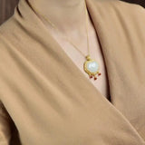 Hetian Jade Pendant Necklace Tassel Charm