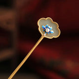 Silver Inlay Hotan Jade Ruyi Flower Pearl Hair Jewelry Tiara