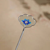 Silver Inlay Hotan Jade Ruyi Flower Hair Jewelry Tiara