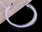 925 Sterling Silver Wire Mesh Bracelet Women's Resizable Bangle