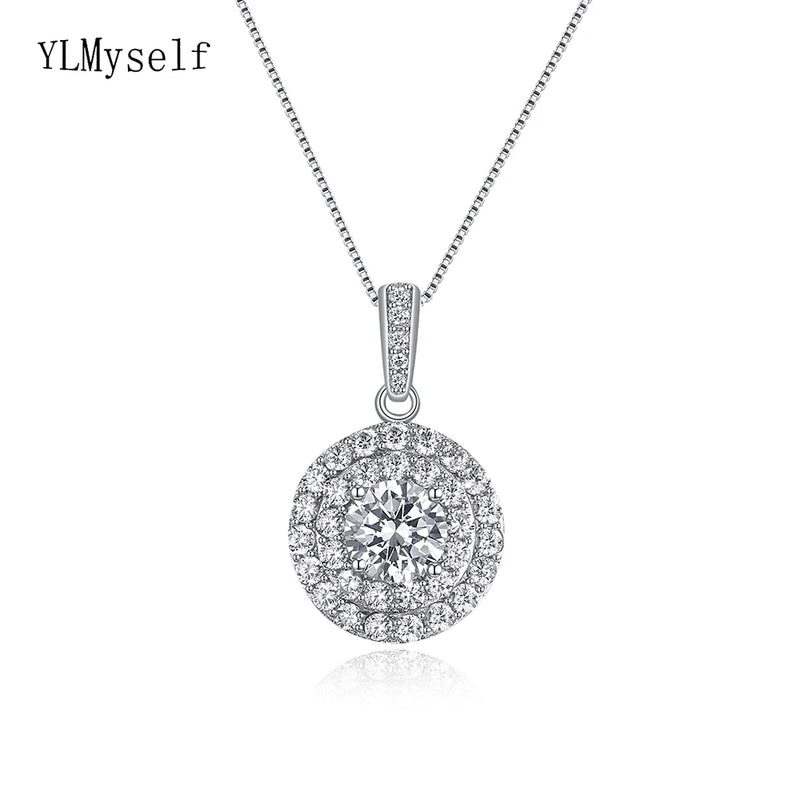 925 Silver Crystal Pendant Necklace