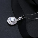 925 Silver Crystal Pendant Necklace
