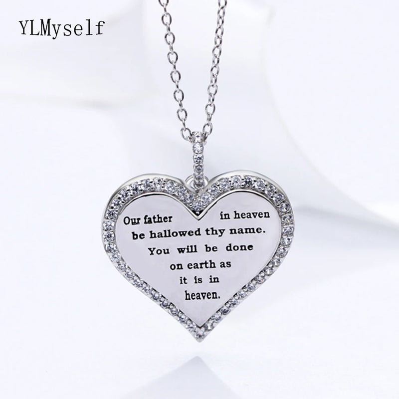 925 Sterling Silver Father's Love Heart Necklace Pendant