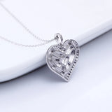 925 Sterling Silver Father's Love Heart Necklace Pendant