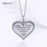 925 Sterling Silver Father's Love Heart Necklace Pendant