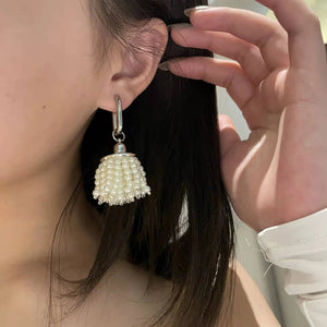 Silver Needle Tassel Earrings Drop Sense Exaggerated Design for Women