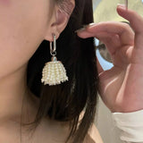 Silver Needle Tassel Earrings Drop Sense Exaggerated Design for Women