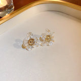 Silver Needle Resin Fairy Flower Earrings Sweet Wind